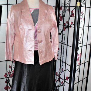 LEATHER SKIRT SUIT, PLUS 1X-20W